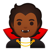 🧛🏾 Emoji Vampiro: Pele Morena Escura na Google Android 10.0 March 2020 Feature Drop.