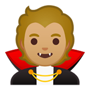 Emoji 🧛🏼 Vampiro: Carnagione Abbastanza Chiara su Google Android 10.0 March 2020 Feature Drop.