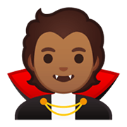 Émoji 🧛🏽 Vampire : Peau Légèrement Mate sur Google Android 10.0 March 2020 Feature Drop.
