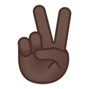 ✌🏿 Emoji Victory-Geste: dunkle Hautfarbe Google Android 10.0 March 2020 Feature Drop.