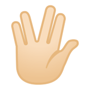 Emoji 🖖🏻 Saluto Vulcaniano: Carnagione Chiara su Google Android 10.0 March 2020 Feature Drop.