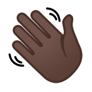 👋🏿 Emoji Mão Acenando: Pele Escura na Google Android 10.0 March 2020 Feature Drop.