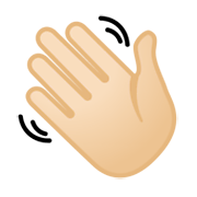 👋🏻 Emoji Mão Acenando: Pele Clara na Google Android 10.0 March 2020 Feature Drop.