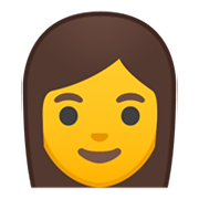 Émoji 👩 Femme sur Google Android 10.0 March 2020 Feature Drop.