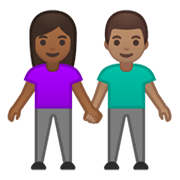 Emoji 👩🏾‍🤝‍👨🏽 Uomo E Donna Che Si Tengono Per Mano: Carnagione Abbastanza Scura E Carnagione Olivastra su Google Android 10.0 March 2020 Feature Drop.