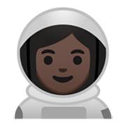 Emoji 👩🏿‍🚀 Astronauta Donna: Carnagione Scura su Google Android 10.0 March 2020 Feature Drop.