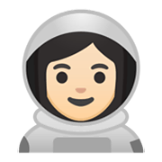 Emoji 👩🏻‍🚀 Astronauta Donna: Carnagione Chiara su Google Android 10.0 March 2020 Feature Drop.