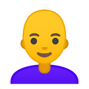 Émoji 👩‍🦲 Femme : Chauve sur Google Android 10.0 March 2020 Feature Drop.