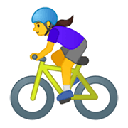 Emoji 🚴‍♀️ Ciclista Donna su Google Android 10.0 March 2020 Feature Drop.