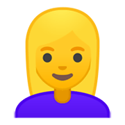 Émoji 👱‍♀️ Femme Blonde sur Google Android 10.0 March 2020 Feature Drop.
