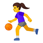 Emoji ⛹️‍♀️ Donna Che Fa Rimbalzare Una Palla su Google Android 10.0 March 2020 Feature Drop.