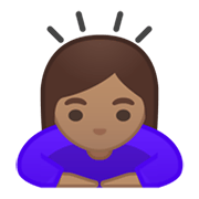 🙇🏽‍♀️ Emoji Mulher Fazendo Reverência: Pele Morena na Google Android 10.0 March 2020 Feature Drop.
