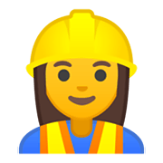 Emoji 👷‍♀️ Operaia Edile su Google Android 10.0 March 2020 Feature Drop.