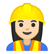 Emoji 👷🏻‍♀️ Operaia Edile: Carnagione Chiara su Google Android 10.0 March 2020 Feature Drop.