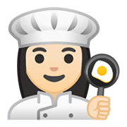 Émoji 👩🏻‍🍳 Cuisinière : Peau Claire sur Google Android 10.0 March 2020 Feature Drop.