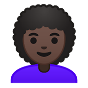 👩🏿‍🦱 Emoji Mulher: Pele Escura E Cabelo Cacheado na Google Android 10.0 March 2020 Feature Drop.