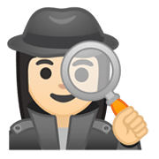 🕵🏻‍♀️ Emoji Detective Mujer: Tono De Piel Claro en Google Android 10.0 March 2020 Feature Drop.