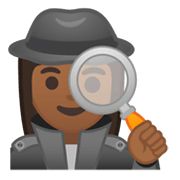 🕵🏾‍♀️ Emoji Detective Mujer: Tono De Piel Oscuro Medio en Google Android 10.0 March 2020 Feature Drop.