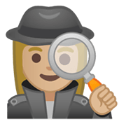 Emoji 🕵🏼‍♀️ Investigatrice: Carnagione Abbastanza Chiara su Google Android 10.0 March 2020 Feature Drop.