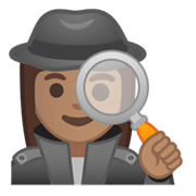 Emoji 🕵🏽‍♀️ Investigatrice: Carnagione Olivastra su Google Android 10.0 March 2020 Feature Drop.