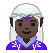 🧝🏿‍♀️ Emoji Elfe: dunkle Hautfarbe Google Android 10.0 March 2020 Feature Drop.