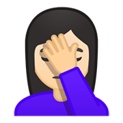 🤦🏻‍♀️ Emoji Mujer Con La Mano En La Frente: Tono De Piel Claro en Google Android 10.0 March 2020 Feature Drop.