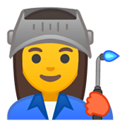 Emoji 👩‍🏭 Operaia su Google Android 10.0 March 2020 Feature Drop.