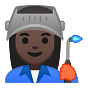 👩🏿‍🏭 Emoji Operária: Pele Escura na Google Android 10.0 March 2020 Feature Drop.