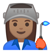 👩🏽‍🏭 Emoji Operária: Pele Morena na Google Android 10.0 March 2020 Feature Drop.