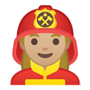 Emoji 👩🏼‍🚒 Pompiere Donna: Carnagione Abbastanza Chiara su Google Android 10.0 March 2020 Feature Drop.