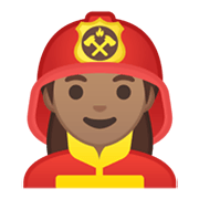 Émoji 👩🏽‍🚒 Pompier Femme : Peau Légèrement Mate sur Google Android 10.0 March 2020 Feature Drop.