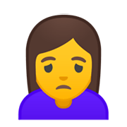 🙍‍♀️ Emoji Mulher Franzindo A Sobrancelha na Google Android 10.0 March 2020 Feature Drop.