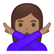 🙅🏽‍♀️ Emoji Mujer Haciendo El Gesto De «no»: Tono De Piel Medio en Google Android 10.0 March 2020 Feature Drop.