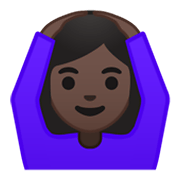 🙆🏿‍♀️ Emoji Mujer Haciendo El Gesto De «de Acuerdo»: Tono De Piel Oscuro en Google Android 10.0 March 2020 Feature Drop.