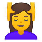 💆‍♀️ Emoji Mujer Recibiendo Masaje en Google Android 10.0 March 2020 Feature Drop.