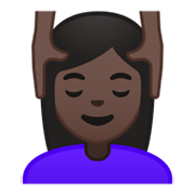 Emoji 💆🏿‍♀️ Donna Che Riceve Un Massaggio: Carnagione Scura su Google Android 10.0 March 2020 Feature Drop.