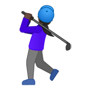 🏌🏿‍♀️ Emoji Mujer Jugando Al Golf: Tono De Piel Oscuro en Google Android 10.0 March 2020 Feature Drop.