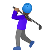 🏌🏽‍♀️ Emoji Mulher Golfista: Pele Morena na Google Android 10.0 March 2020 Feature Drop.