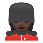 Emoji 💂🏿‍♀️ Guardia Donna: Carnagione Scura su Google Android 10.0 March 2020 Feature Drop.