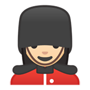 💂🏻‍♀️ Emoji Wachfrau: helle Hautfarbe Google Android 10.0 March 2020 Feature Drop.