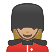 💂🏼‍♀️ Emoji Guardia Mujer: Tono De Piel Claro Medio en Google Android 10.0 March 2020 Feature Drop.