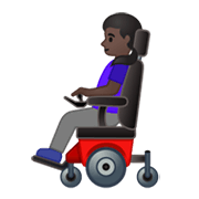 👩🏿‍🦼 Emoji Mulher Em Cadeira De Rodas Motorizada: Pele Escura na Google Android 10.0 March 2020 Feature Drop.