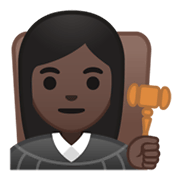 Émoji 👩🏿‍⚖️ Juge Femme : Peau Foncée sur Google Android 10.0 March 2020 Feature Drop.