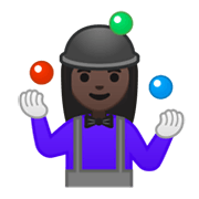 🤹🏿‍♀️ Emoji Mujer Haciendo Malabares: Tono De Piel Oscuro en Google Android 10.0 March 2020 Feature Drop.