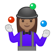 Émoji 🤹🏽‍♀️ Jongleuse : Peau Légèrement Mate sur Google Android 10.0 March 2020 Feature Drop.