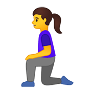 Emoji 🧎‍♀️ Donna Inginocchiata su Google Android 10.0 March 2020 Feature Drop.