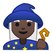 🧙🏿‍♀️ Emoji Magierin: dunkle Hautfarbe Google Android 10.0 March 2020 Feature Drop.