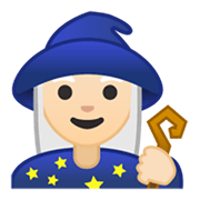 🧙🏻‍♀️ Emoji Maga: Tono De Piel Claro en Google Android 10.0 March 2020 Feature Drop.