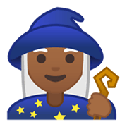 Émoji 🧙🏾‍♀️ Mage Femme : Peau Mate sur Google Android 10.0 March 2020 Feature Drop.