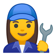 Emoji 👩‍🔧 Meccanico Donna su Google Android 10.0 March 2020 Feature Drop.